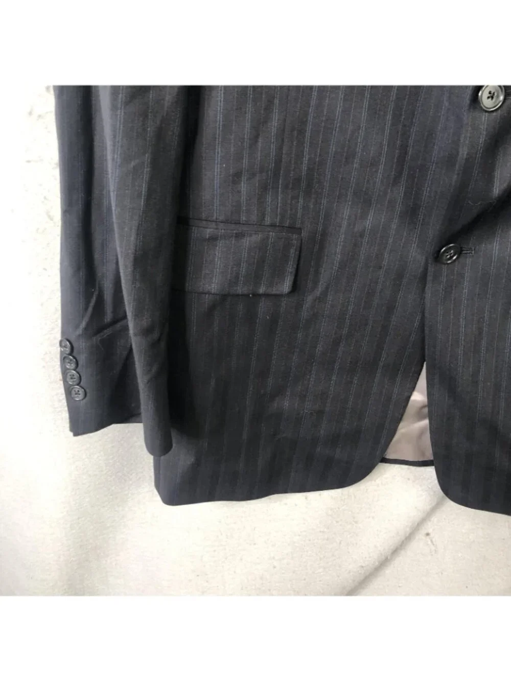 Hart Schaffner Marx Blazer Mens 44R Gray Pinstripe Wool Suit Jacket Dillard's